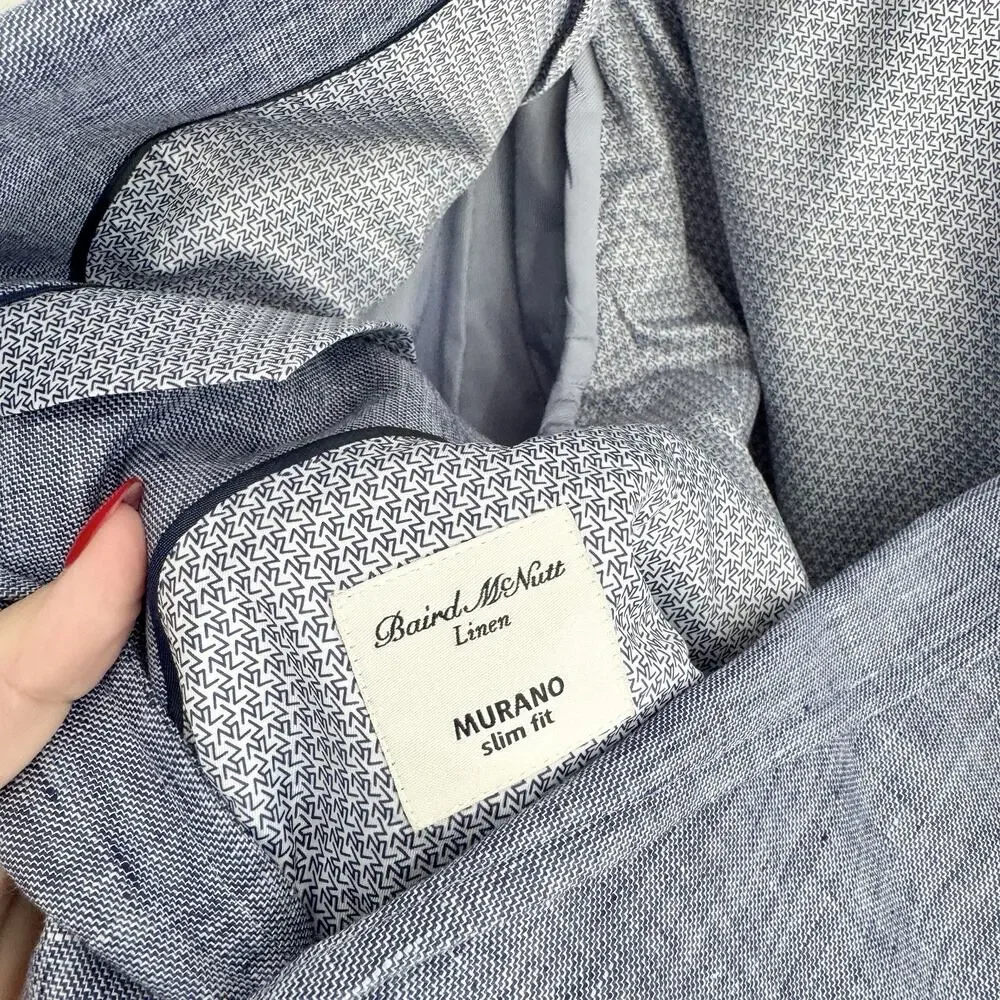Men’s J. Crew Baird Mcnutt Linen Murano Slim Fit Chambray Blazer Large CP